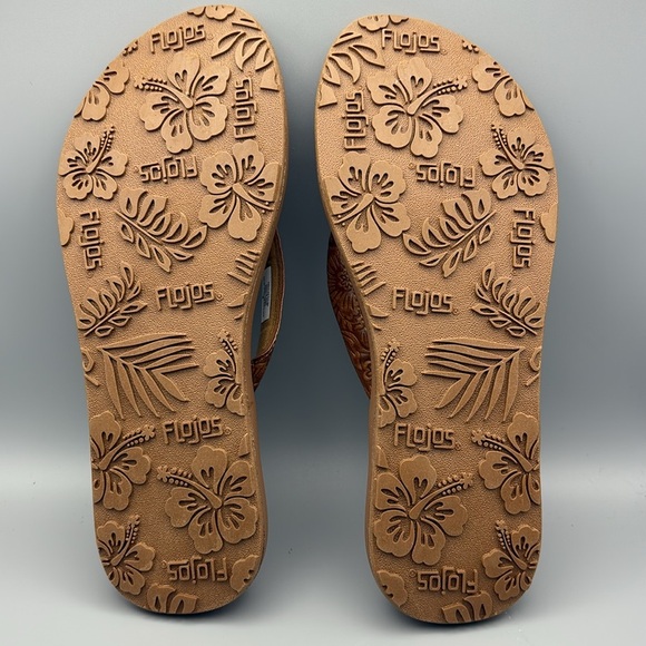 Flojos Brown Women’s Flip Flop Sandals Classic Cushioned Design size 8 NWOT - Picture 6 of 6